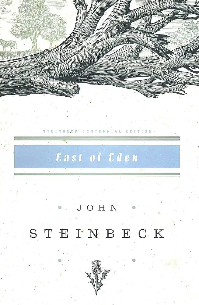 The centennial edition cover of John Steinbeck's novel, East of Eden